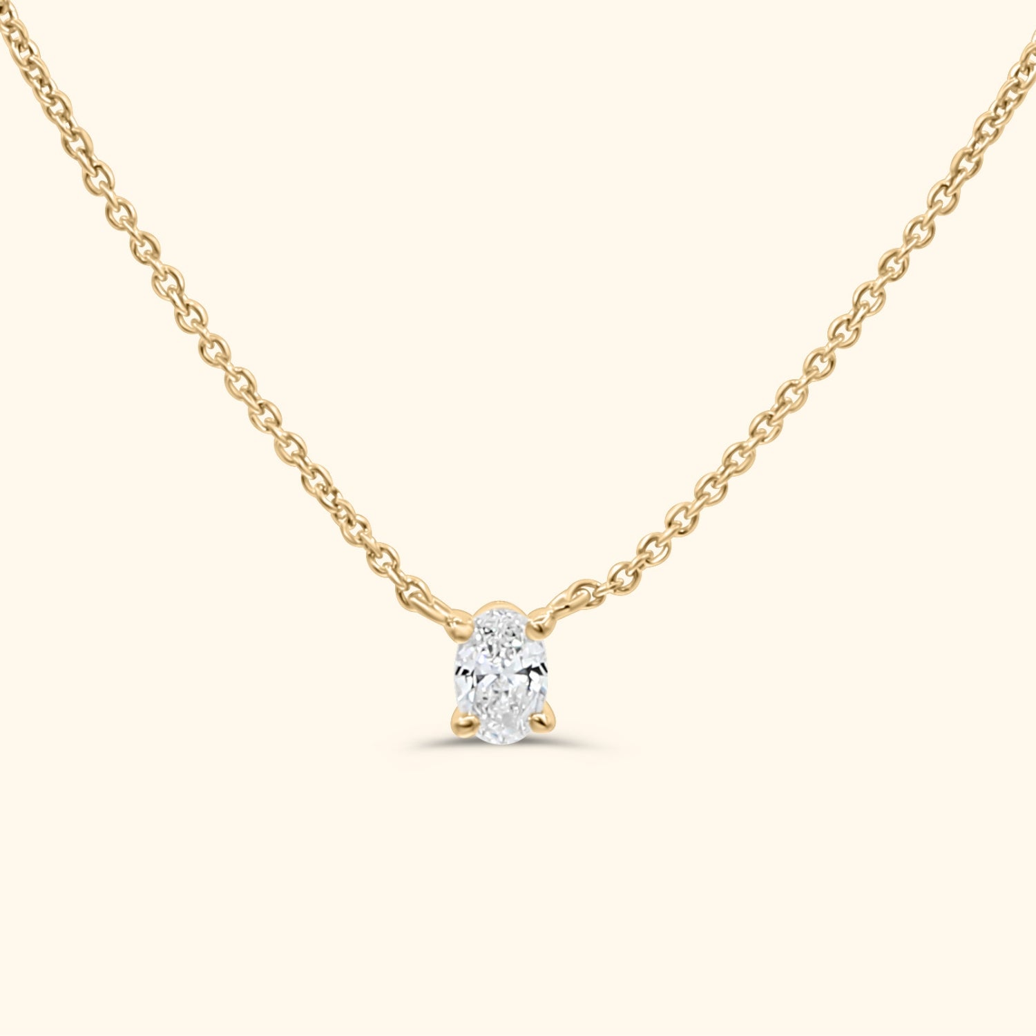 Ovale Diamant Ketting 0.3 ct | 14 Karaat Goud