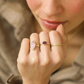 Rose Quartz Milly Marquise ring
