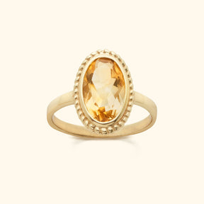 Vintage Luna Citrine | 14K Gold