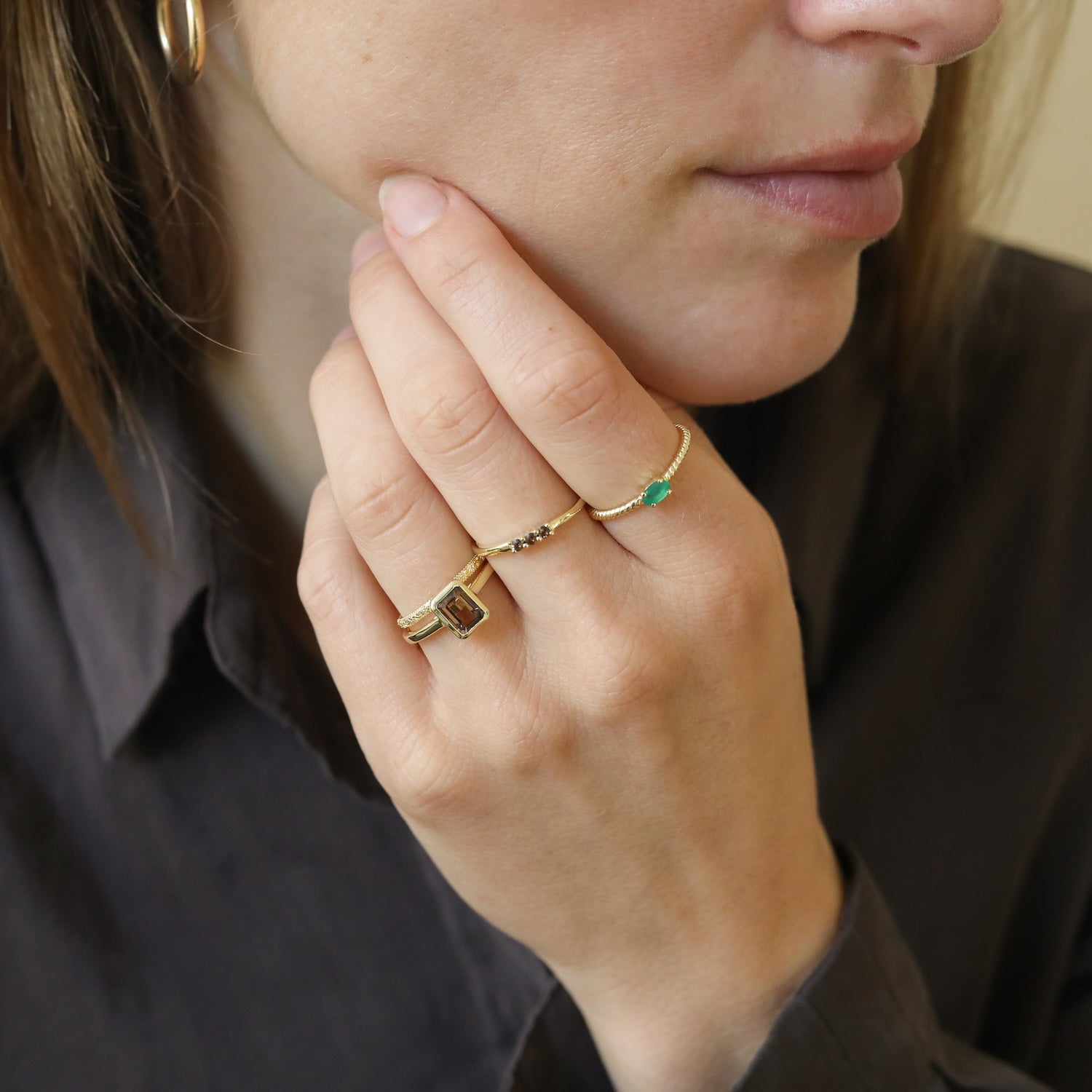 Tina Twisted Green Agate