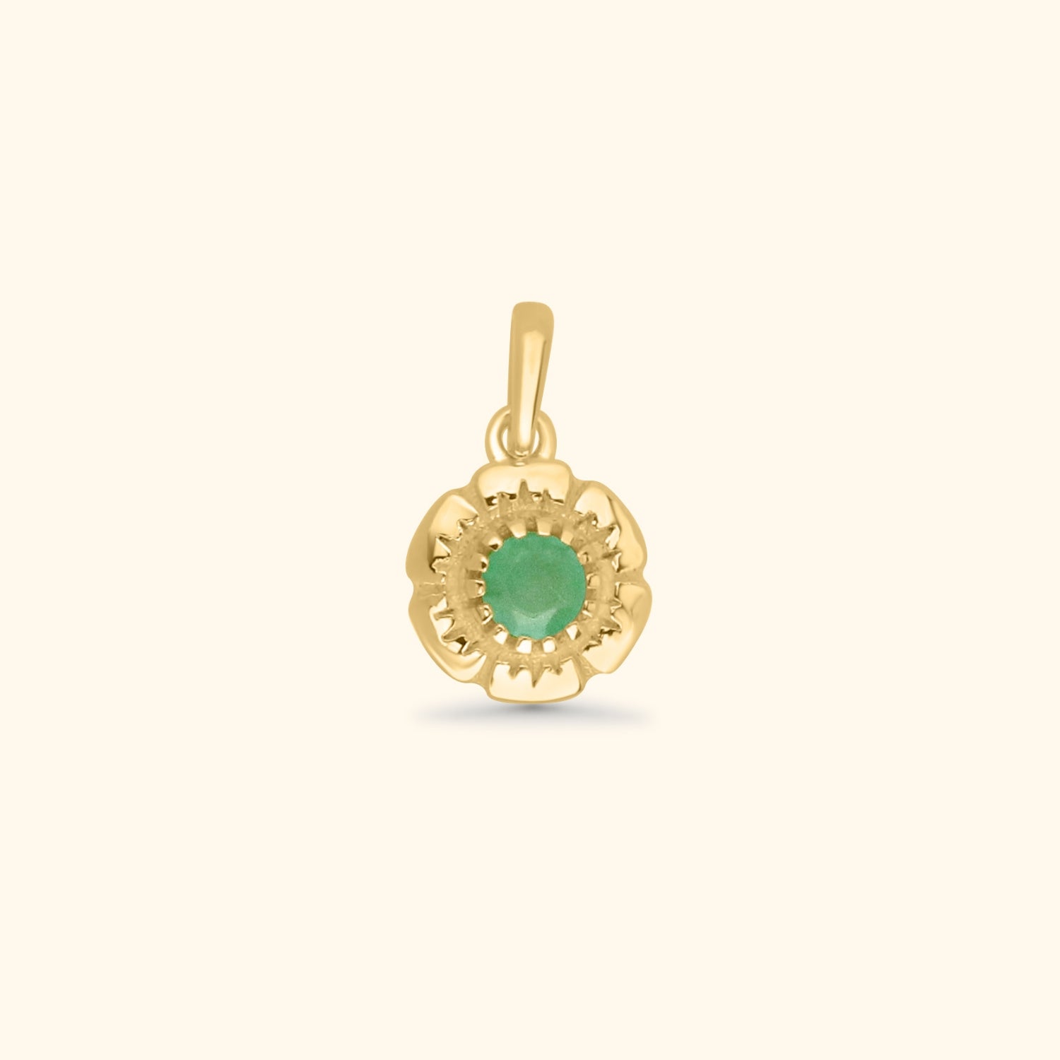 Emerald Flower Necklace | Gold Plated